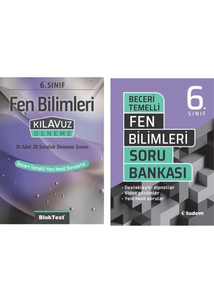 Tudem Yayınları 6. Sınıf Fen Bilimleri Beceri Temelli Soru Bankası + Klavuz Deneme Seti
