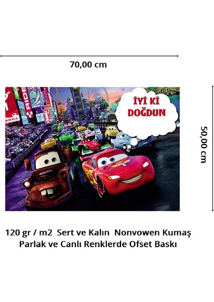 Cars İyiki Doğdun Afiş - 70cm x 50cm fiyatları