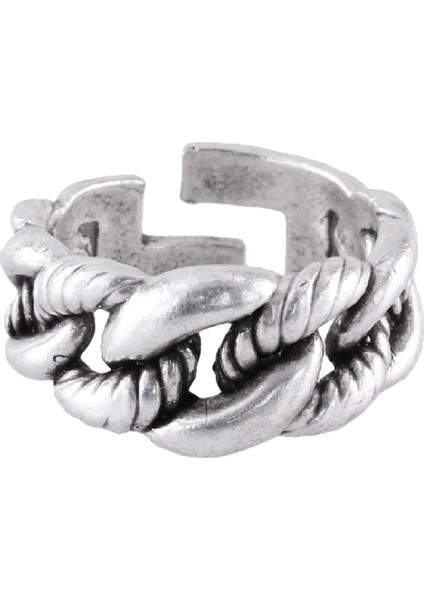 Kadın Antik Gümüş Kaplama Ayarlanabilir Zincir Yüzük