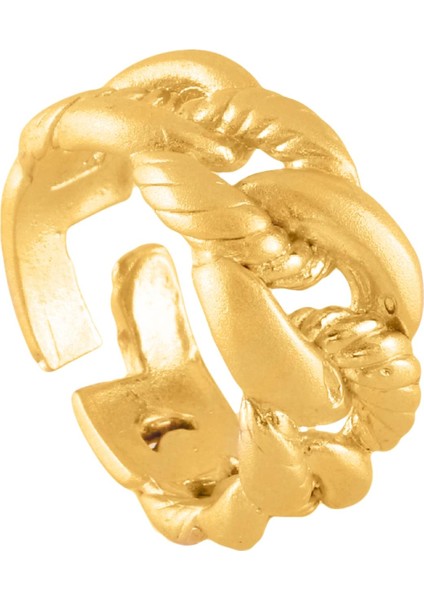 Kadın Altın Renk Kaplama Ayarlanabilir Zincir Yüzük