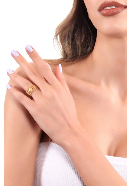 Kadın Altın Renk Kaplama Ayarlanabilir Yıldız Yüzük fiyatları