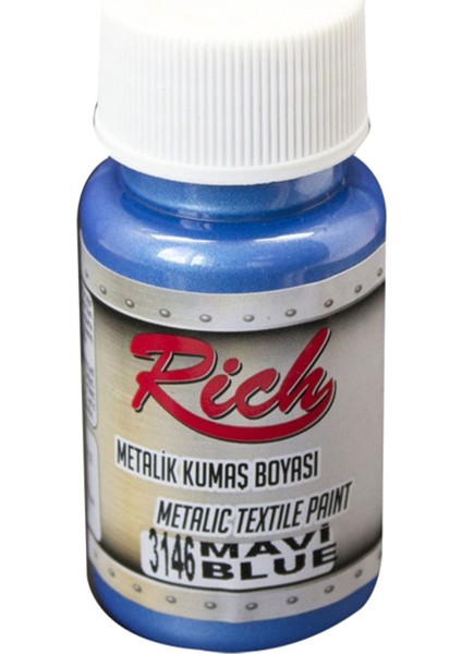 3146 Metalik Mavi Akrilik Kumaş Boyası 50 cc
