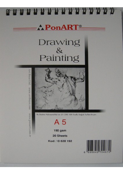 Painting Drawing Blok 190 gr A5 20 Yaprak