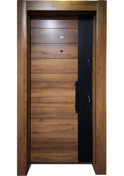 Ahşap Kaplama Kasa Düz Model Daire Kapısı, Çelik Kapı, Villa Kapısı