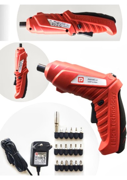 Akülü Vidalama 3.6V Li-Ion + 24 Parça Aksesuar