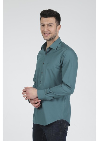 Slim Fit Uzun Kollu Erkek Gömlek 360-DB09