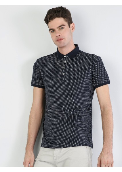 Regular Fit Polo Yaka Erkek Lacivert Kısa Kol Tişört Cl1040587