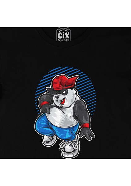 Eğlenen Panda Siyah Tişört fiyatları