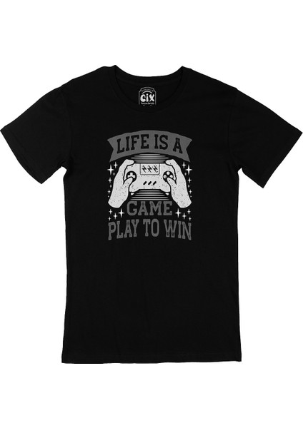 Life Is A Game Siyah Tişört