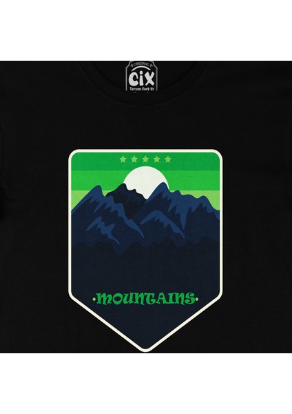 5 Stars Mountains Siyah Tişört fiyatları
