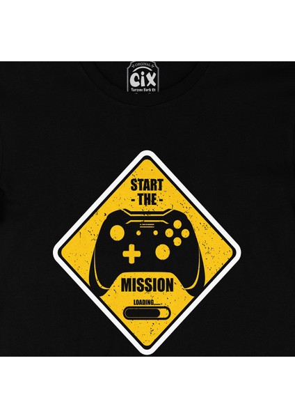 Start The Mission Siyah Tişört