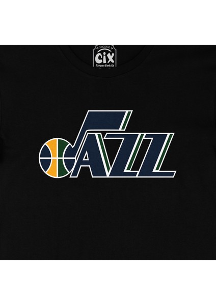 Utah Jazz Old Logo Siyah Tişört
