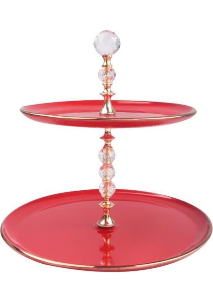 Kırmızı Rosegold Katlı Ikramlık