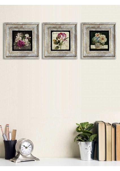 Ithal Çerçeveli Taş Baskılı Duvar Tablosu Seti ( 20 x 20 Cm) 3 Lü Set -Oscar Stone Decor fiyatları