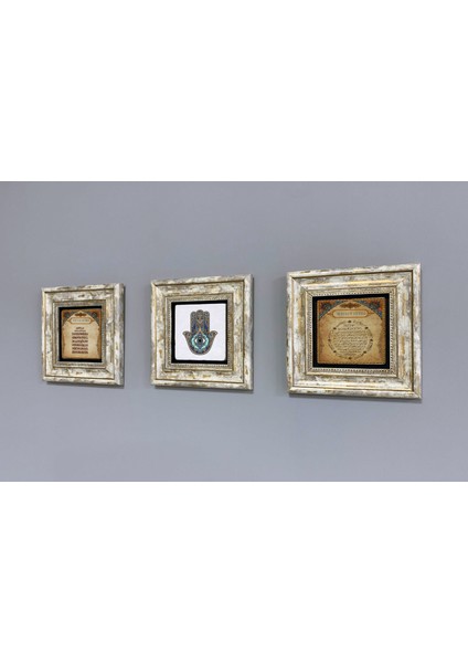 Decor Çerçeveli Taş Duvar Dekoru 20 x 20 cm Çini Nar Ağacı Desen Fatma Ana modelleri