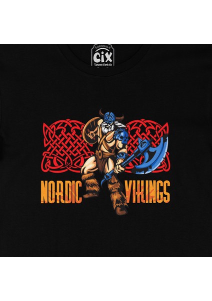 Nordic Viking Baltalı Siyah Tişört fiyatları