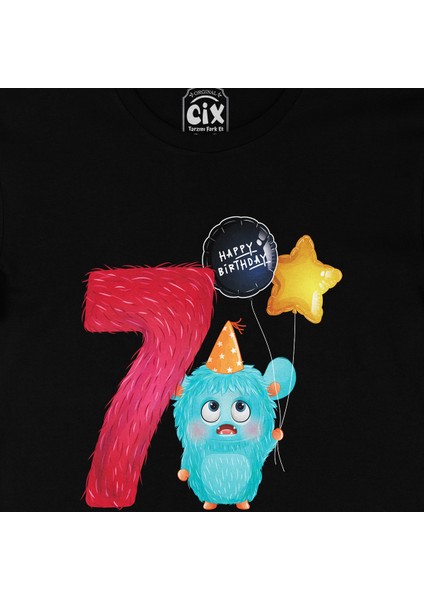 Çocuğumun 7. Yaşına Özel Siyah Tişört fiyatları