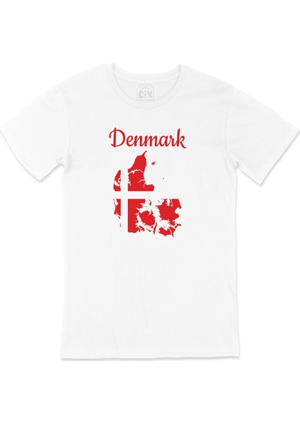 Danimarka Haritalı ve Bayraklı Tişört