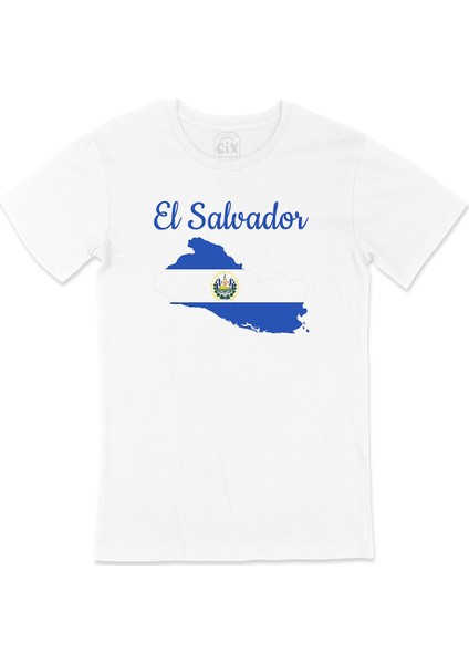 El Salvador Haritalı ve Bayraklı Tişört