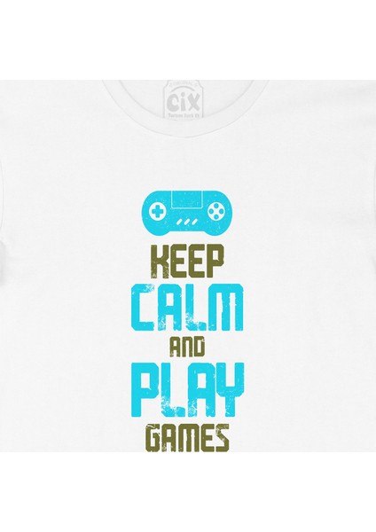Turkuaz Keep Calm Play Game Tişört fiyatları