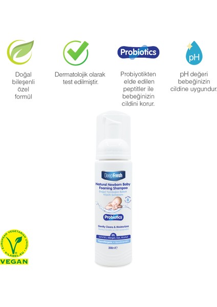 Probiyotik Doğal Yenidoğan Köpük Şampuanı 200 ml