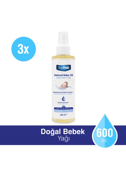 Deep Fresh Probiyotik Doğal Bebek Yağı 3 x 200 ml