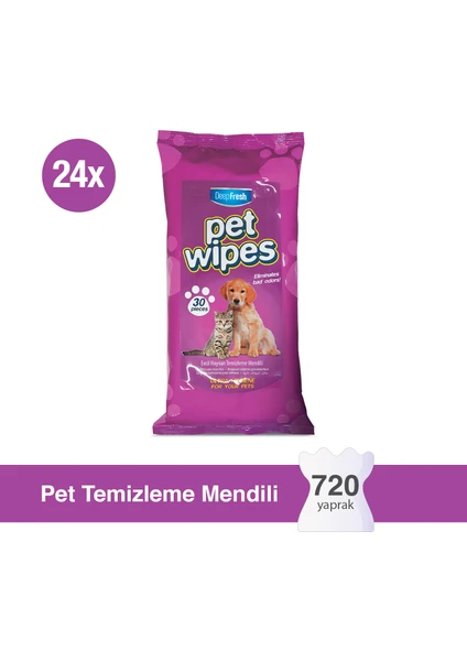 Deep Fresh Pet Temizleme Mendili 24 x 30 Yaprak