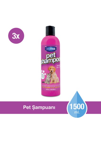 Deep Fresh Pet Şampuanı 3 x 500 ml