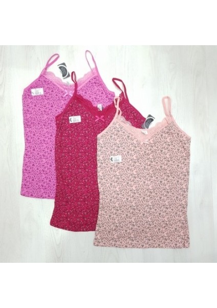 Likralı Desenli Bayan Atlet 6 Lı Paket -3096