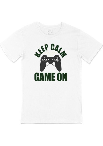 Keep Calm Game On Tişört
