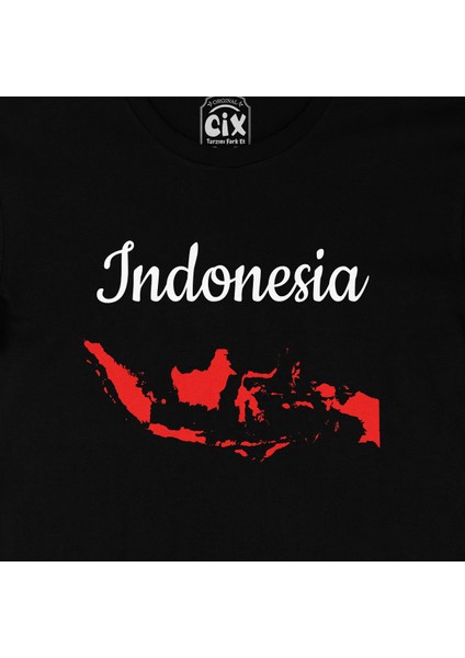 Endonezya Haritalı ve Bayraklı Siyah Tişört fiyatları