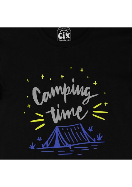 Camping Time Siyah Tişört fiyatları