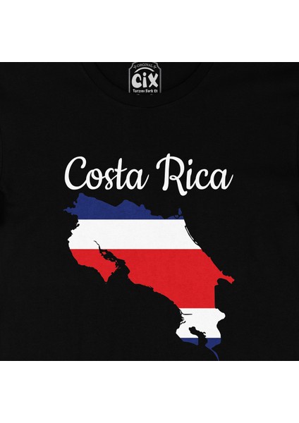 Kosta Rika Haritalı ve Bayraklı Siyah Tişört fiyatları