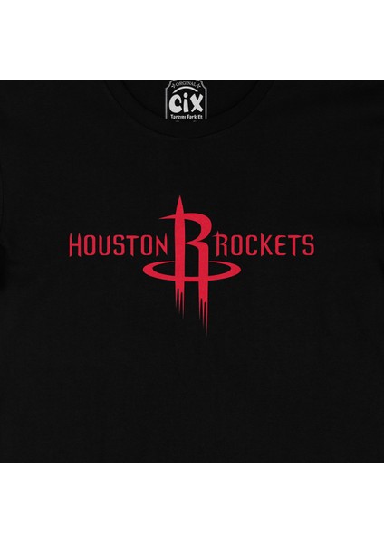 Houston Rockets Logolu Siyah Tişört fiyatları