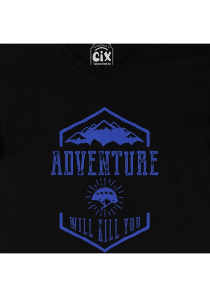 Mavi Adventure Will Kill You Siyah Tişört fiyatları