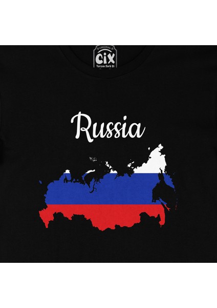 Rusya Haritalı ve Bayraklı Siyah Tişört fiyatları