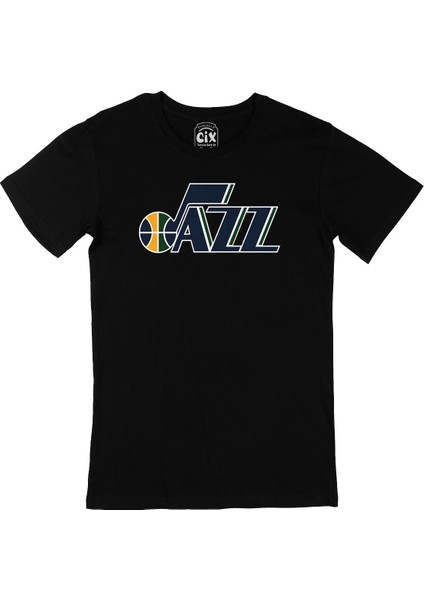 Utah Jazz Old Logo Siyah Tişört