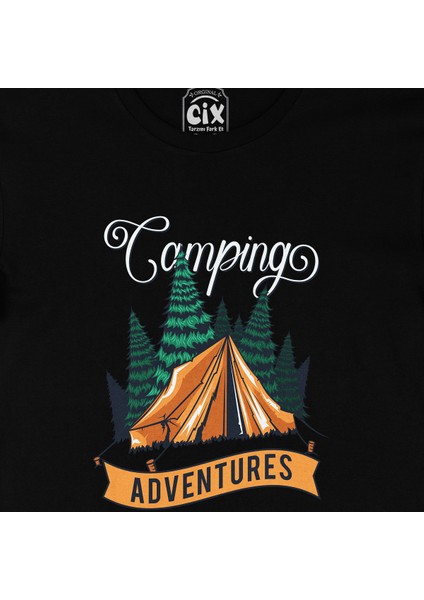 Camping Adventures Siyah Tişört fiyatları