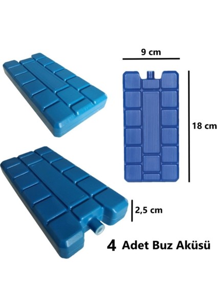 Ankaflex Buz Aküsü 4 Adet Soğuk Tutucu Buz Kasedi Kamp Outdoor Piknik Plaj Çanta Soğutucu