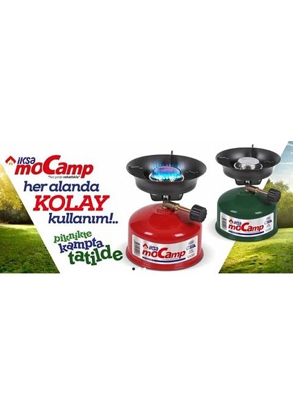Portatif Gazlı Kolay Kullanım Kamp Ocağı Yeşil