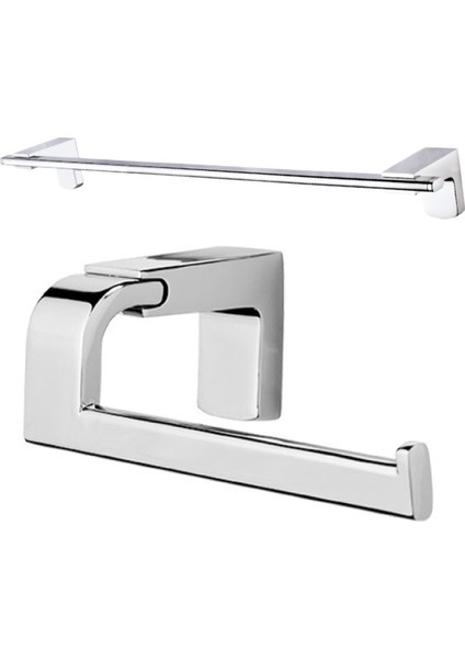 Premium Uzun Havluluk + Kapaksız Kağıtlık Ikili Banyo Seti