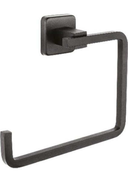 Kare Mat Siyah Ikili Bornoz Askılık + Yuvarlak Havluluk Ikili Banyo Seti fırsatları