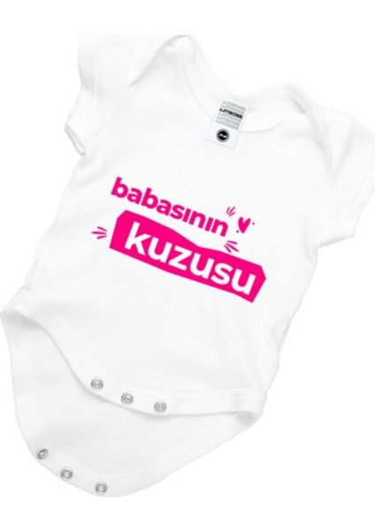 Kız Bebek Babasının Kuzusu Baskılı Zıbın Body