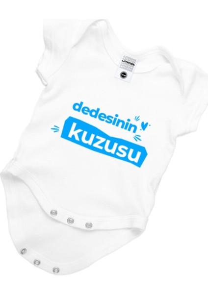 Unisex Bebek Beyaz Yazı Baskılı Kısa Kollu Zıbın Body Body