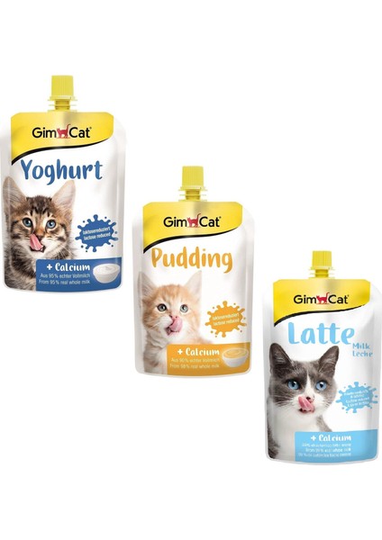 Puding-Yogurt-Latte Cat Milk Kalsiyumlu Sıvı Kedi Sütü Karışık Paket (3 Adet)