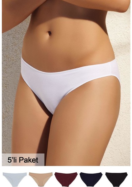 Kadın Izsiz 5 Li Bikini Külot 2050 Renkli