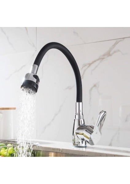 Home Esnek Kıvrılır Kubar Boru (Musluk Borusu) Fonksiyonlu Siyah