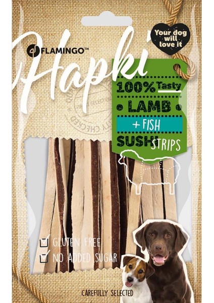 Hapki Glutensiz Şeker Ilavesiz Kuzu Etli ve Balıklı Sushi Dilimleri 85 gr x 6 Adet