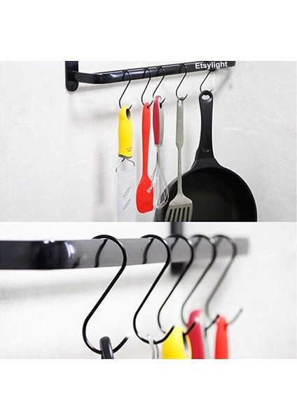 3x75 Siyah S Kanca, Mutfak Kanca, Banyo Kanca, Gardırop Kanca, 7,5 cm fırsatları