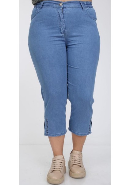 Kadın Büyük Beden Bel Lastik Anne Kot Kapri Pantolon fiyatları